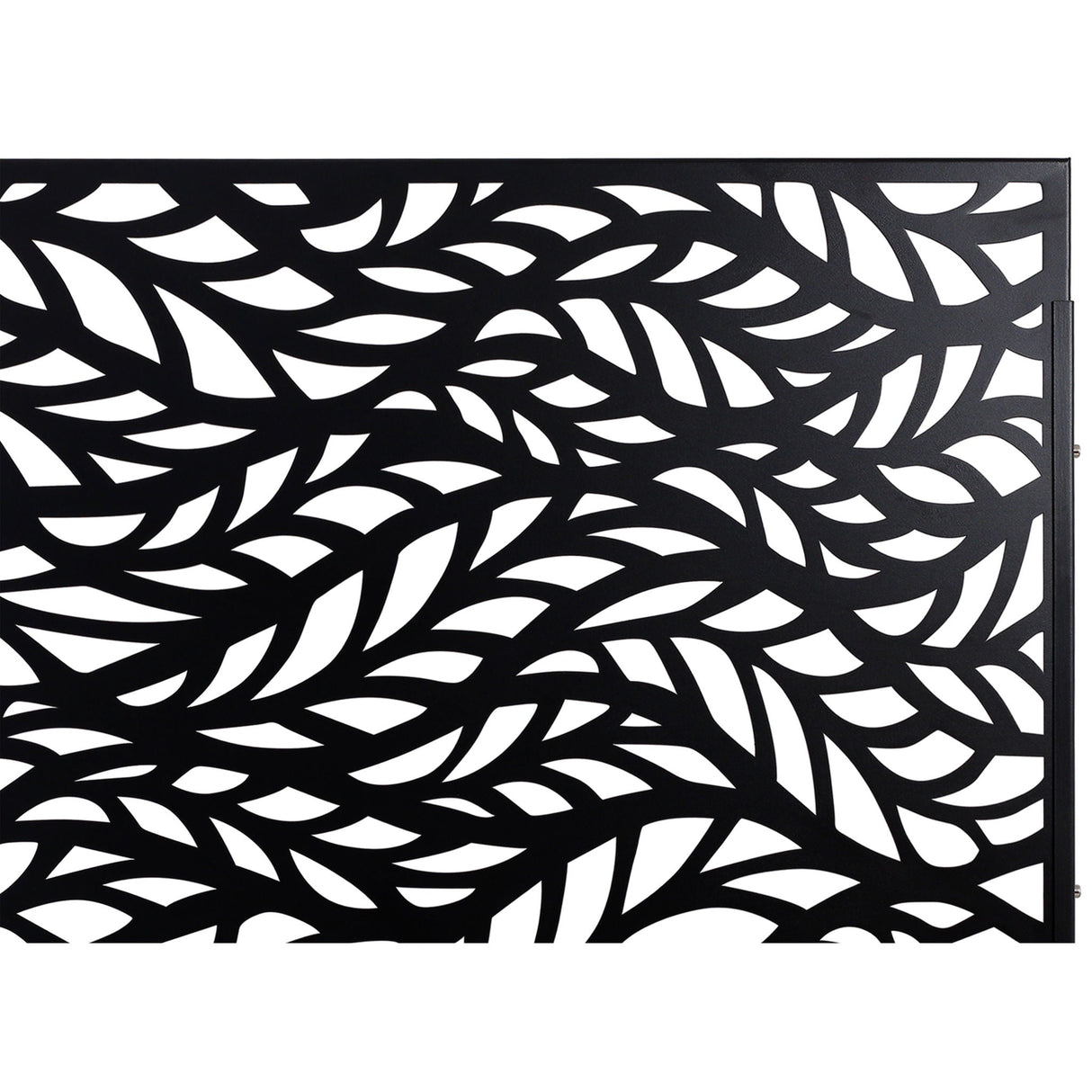 Outdoor & Indoor Privacy Screen Metal Privacy Screen, Freestanding Decorative Privacy Screen For Deck Balcony Patio - Black