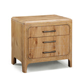 Velora Natural Wood 3-Drawer Nightstand