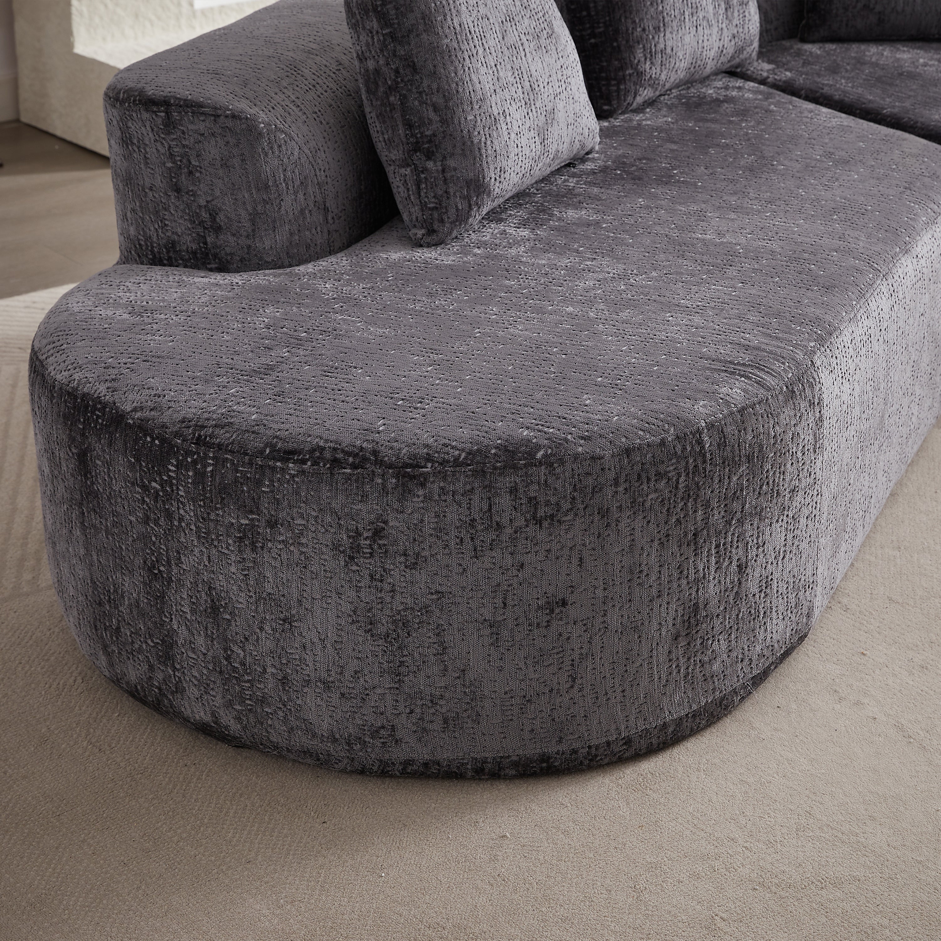 Modern Upholstered Oversized Sectional Sofa, 114-Inch