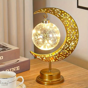 Crescent Moon LED Table Lamp – Festive Decorative Light for Home & Celebration