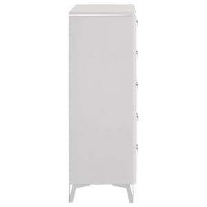 Cassia 5-drawer Bedroom Chest of Drawers White High Gloss