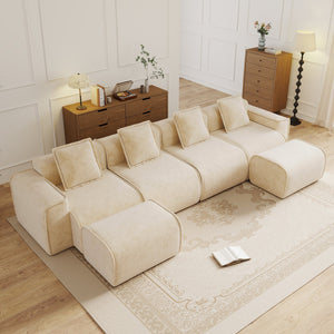 Streamlined Design Modular 4 Seat U Shape Sectional Sofa