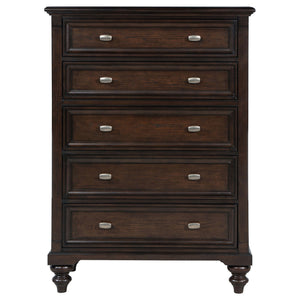 Berwick - 5 Drawer Chest With Felt Lined Top Drawers - Dark Oak