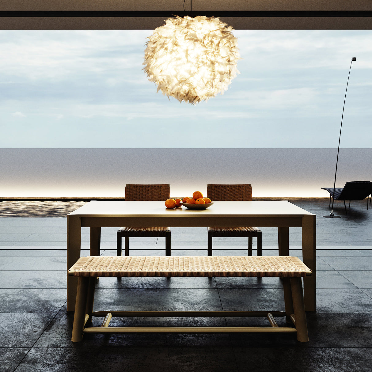 Meridian Extendable Solid Wood & Rattan Dining Set