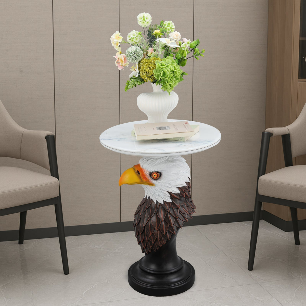 Eagle Head Accent Table Animal Statue End Tables Livingroom