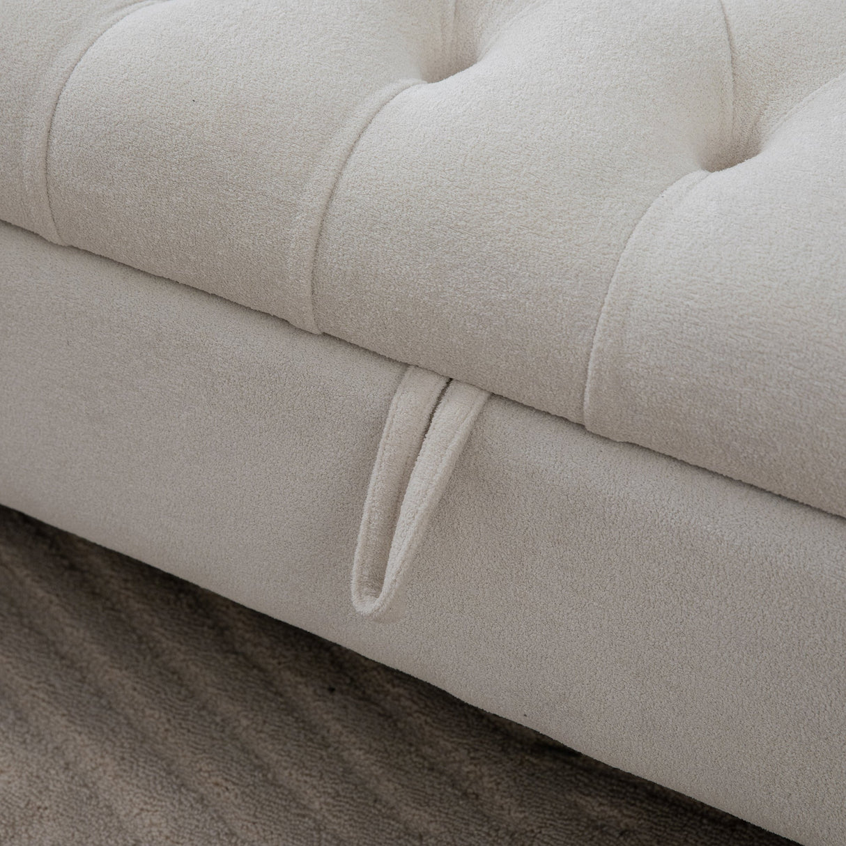 Modern Upholstered Storage Bench With Double Lids
