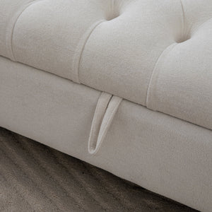 Modern Upholstered Storage Bench With Double Lids
