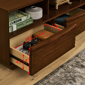 63' Mid-Century Modern TV Stand for TVs up to 75' Walnut