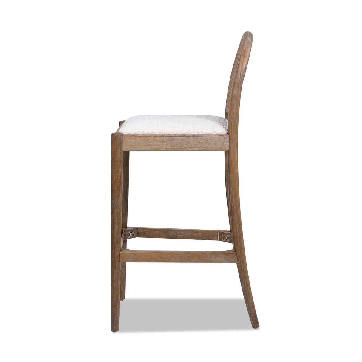 Arlin Upholstered Stool with Curved Back and Footrest, Set of 2
