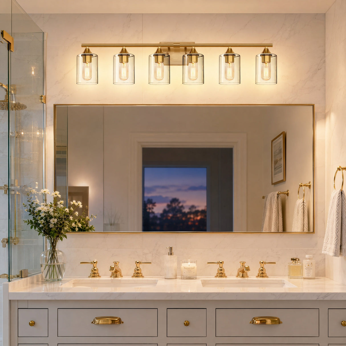 6-Light Brushed Bathroom Lighting