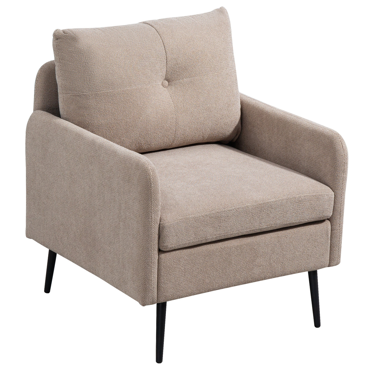 Modern Chenille Accent Chair with Metal Black Legs