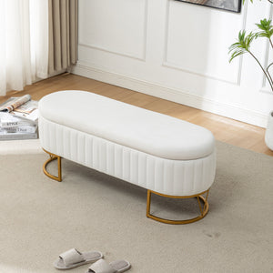 Storage Bench Bedroom Bench with Golden Metal Legs