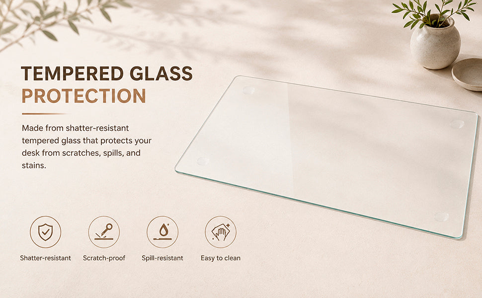 Clear Tempered Glass Table Mat - 20X32 Inch