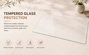 Clear Tempered Glass Table Mat - 20X32 Inch