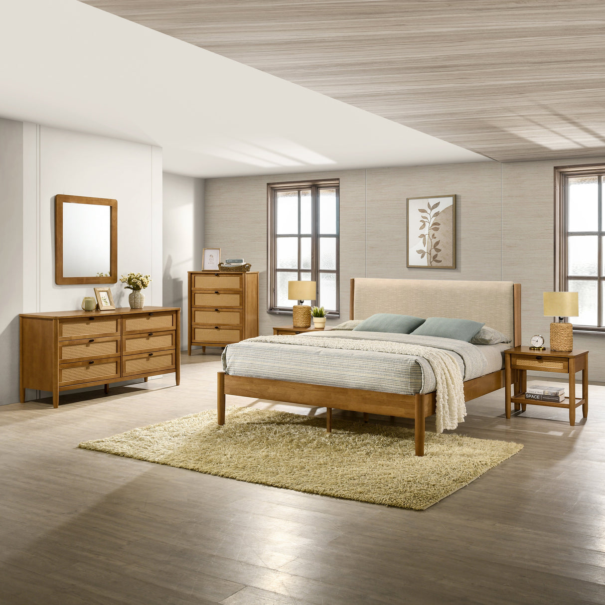 Vichy 6-Piece Rubberwood Queen Bedroom Set