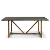 Modern Farmhouse Solid Wood V-Frame Trestle Dining Table