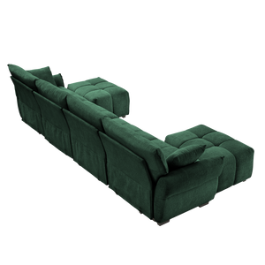 4-Seater Sofa Set with 2 Ottomans