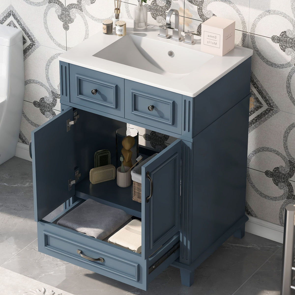 Bathroom Vanity With Sink, Storage Cabinet