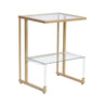 2 Tier Acrylic Glass End Table For Living Room