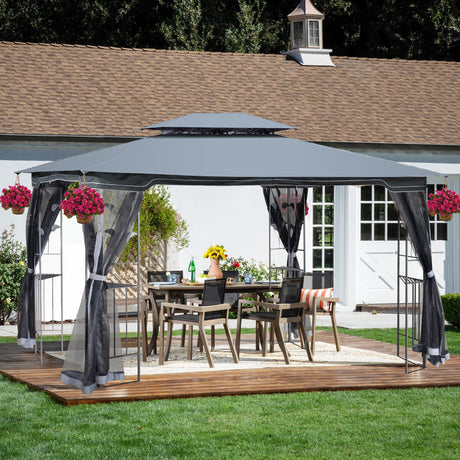 Gazebo tent with double roof & mosquito net