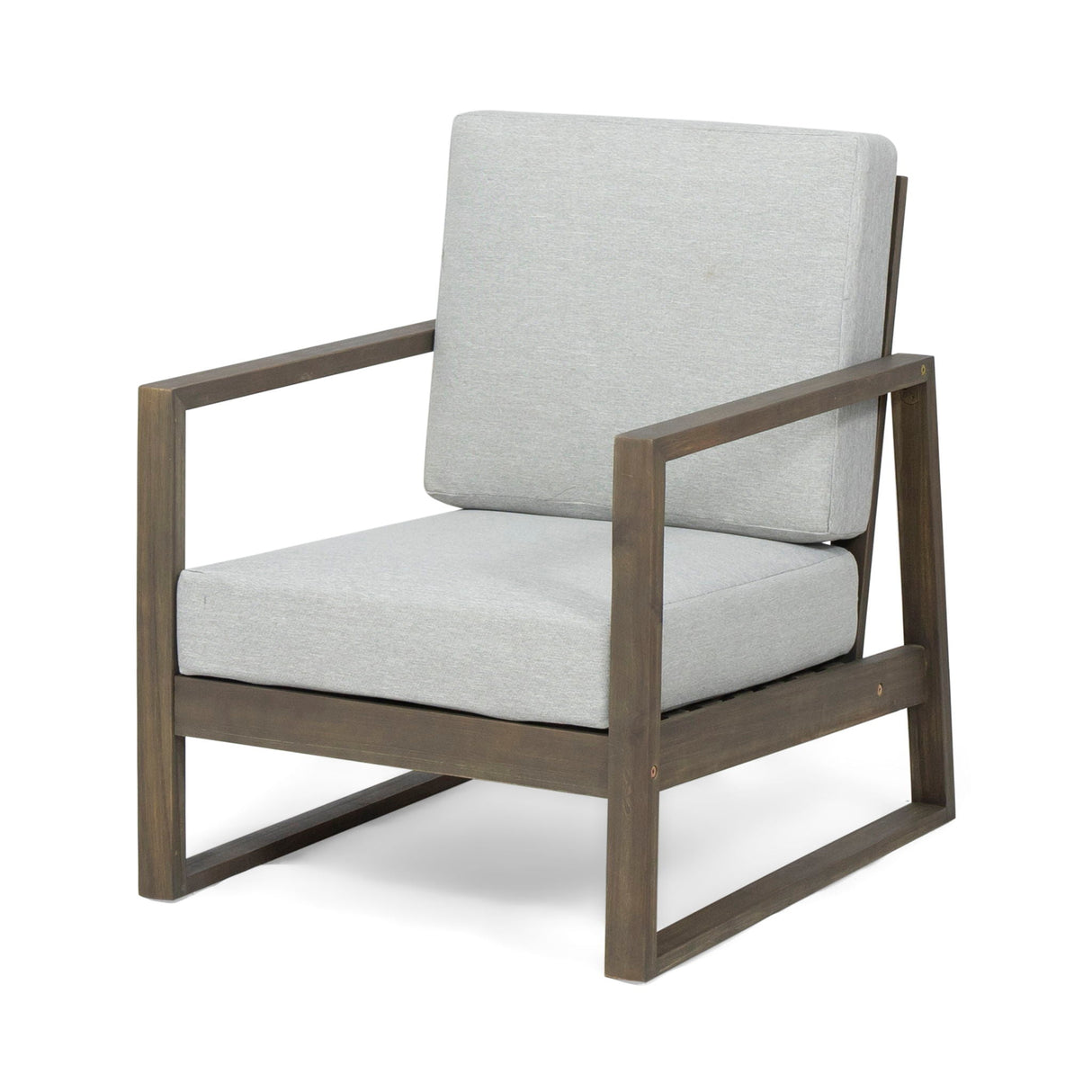Nexusia Outdoor Acacia Wood Club Chair With Slat Design