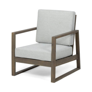Nexusia Outdoor Acacia Wood Club Chair With Slat Design