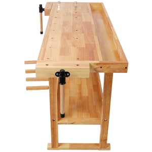 55" Wood Workbench – Heavy Duty with Storage