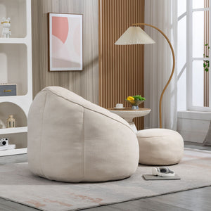 Bedding Bean Bag Sofa Chair High Pressure Foam With Footrest
