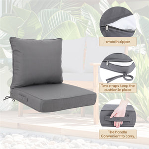 24x24 Inch Outdoor Deep Seat Cushion Set - Waterproof Fade-Resistant Patio Furniture Cushions