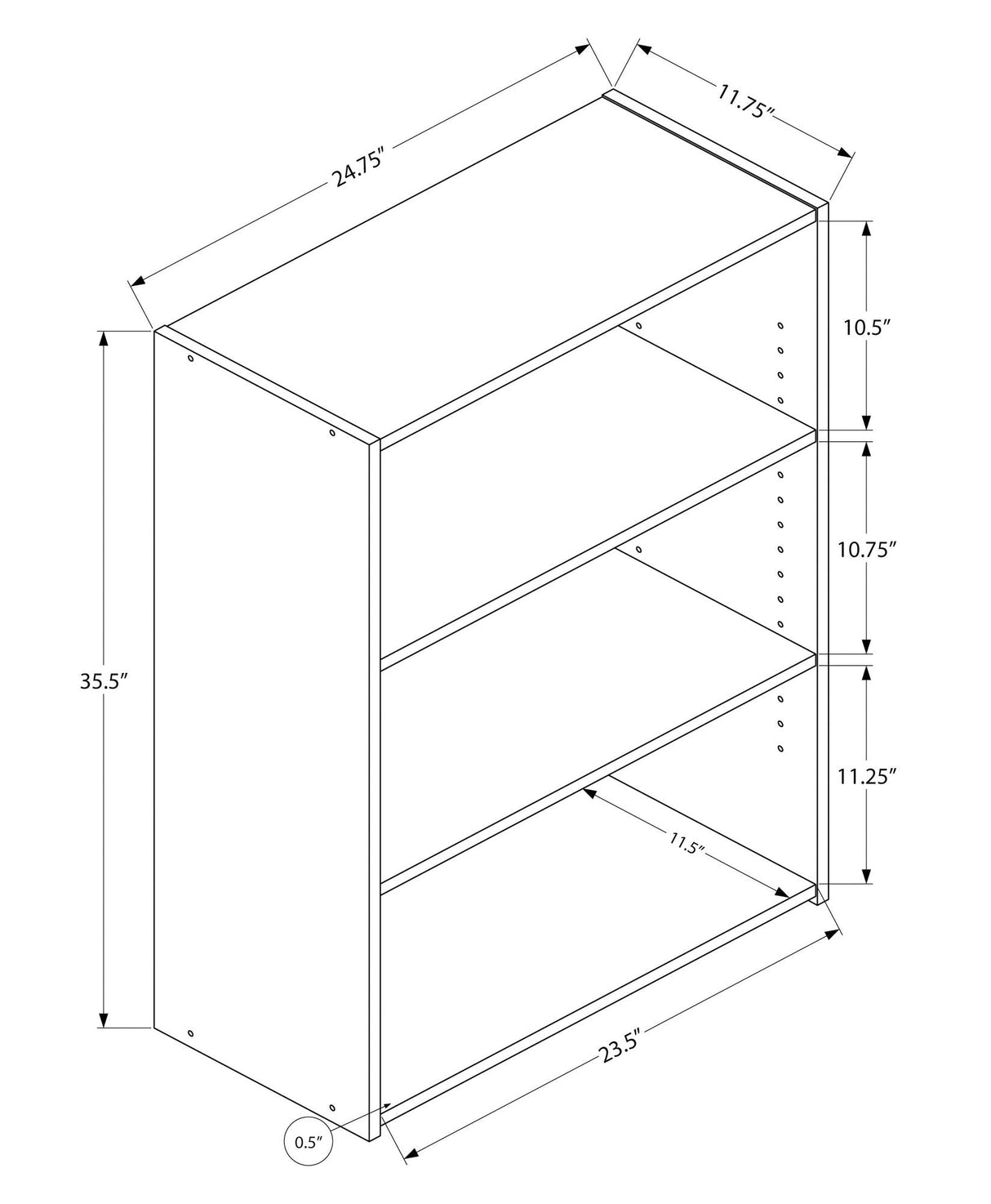 4-Tier Transitional Bookshelf for Office