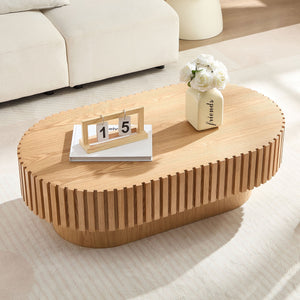 43.7 Inch Modern Handcrafted Drum Coffee Table