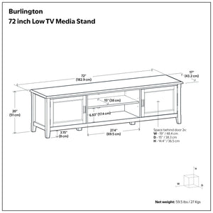 Burlington - Low TV Media Stand - Mahogany