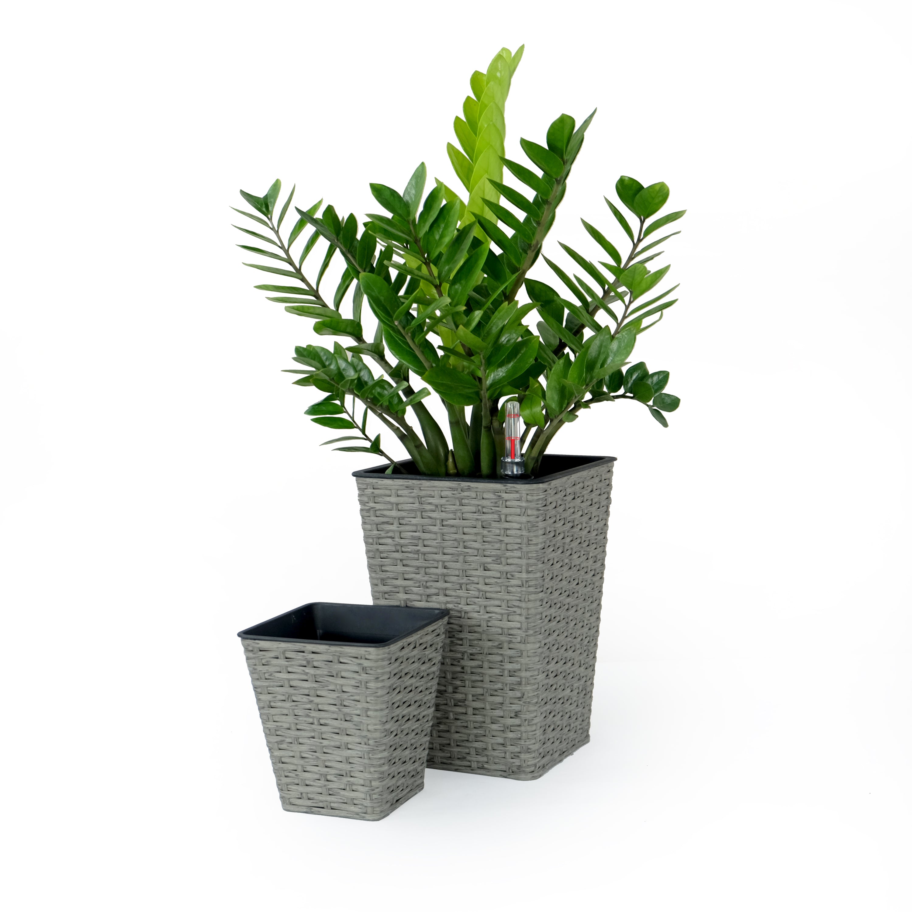 2-Pack-Smart-Self-watering-Square-Planter-for-Indoor-and-Outdoor-Hand-Woven-Wicker-Gray-Pots-&-Planters