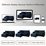 Modular Sectional SofaOversized Deep Seat L Shaped Couch Set for Living Room3-Seater Comfy Cloud Couches Chenille,Blue