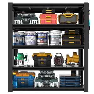 72"H 5-Tier Adjustable Heavy-Duty Shelving with Pegboard