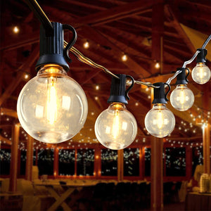 98FT LED Outdoor String Lights with 50 Shatterproof Bulbs