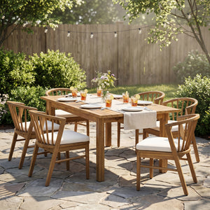 7 Pieces Acacia Wood Outdoor Dining Set