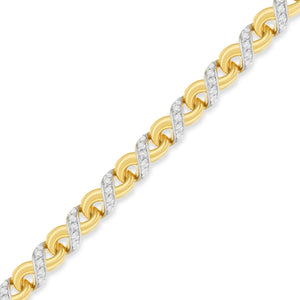 10K Yellow Gold 1 cttw Diamond Riviera Statement Pendant Necklace (J-K, I2-I3)