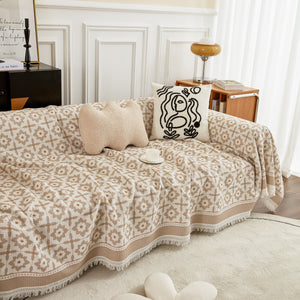 Waffle Lattice Fabric Sofa Cover, Multi-purpose Soft Sofa Throw, Couch Cover Blanket Throws for Couches