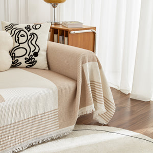 Waffle Lattice Fabric Sofa Cover, Multi-purpose Soft Sofa Throw, Couch Cover Blanket Throws for Couches