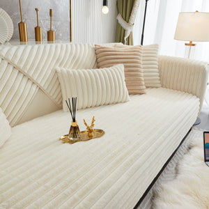 Winter Thickened Rabbit Plush Non-slip Sofa Cushion