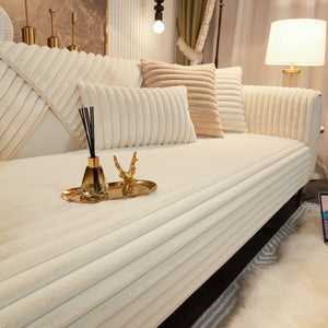 Winter Thickened Rabbit Plush Non-slip Sofa Cushion