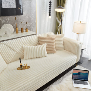 Winter Thickened Rabbit Plush Non-slip Sofa Cushion