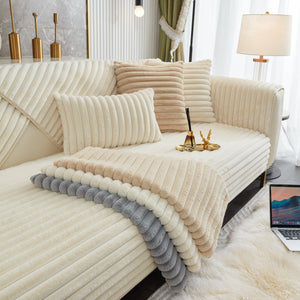 Winter Thickened Rabbit Plush Non-slip Sofa Cushion