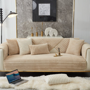 Winter Thickened Rabbit Plush Non-slip Sofa Cushion