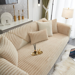 Winter Thickened Rabbit Plush Non-slip Sofa Cushion