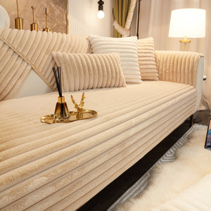 Winter Thickened Rabbit Plush Non-slip Sofa Cushion