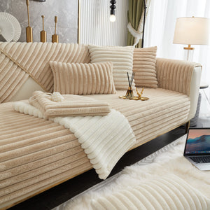 Winter Thickened Rabbit Plush Non-slip Sofa Cushion