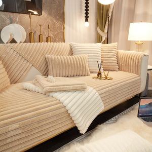 Winter Thickened Rabbit Plush Non-slip Sofa Cushion