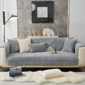 Winter Thickened Rabbit Plush Non-slip Sofa Cushion